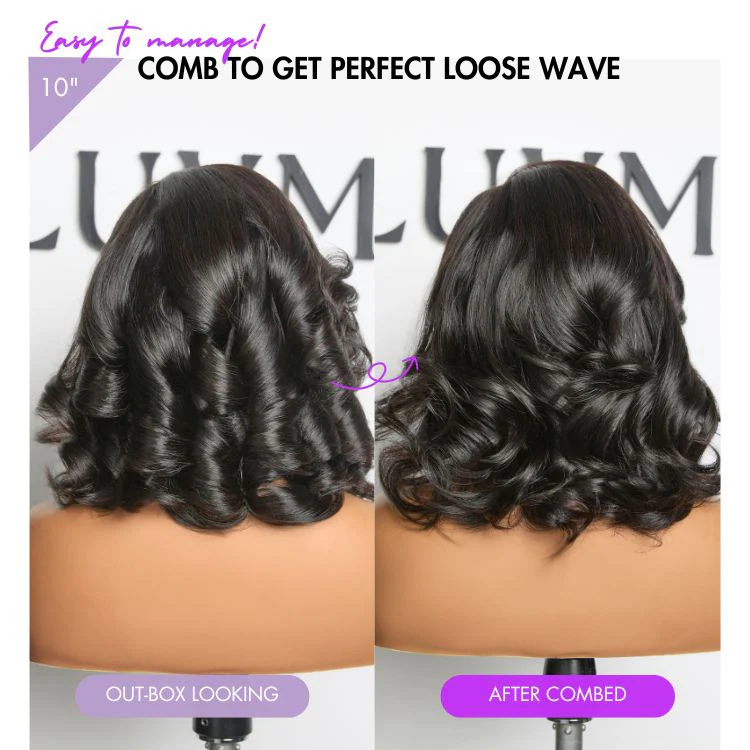 New Customers Only | PreMax Wigs - Honey Blonde Highlight / Natural Black / Ombre Blonde Bouncy Body Wave Glueless 13x4 Frontal Lace Human Hair Wig - Image 12