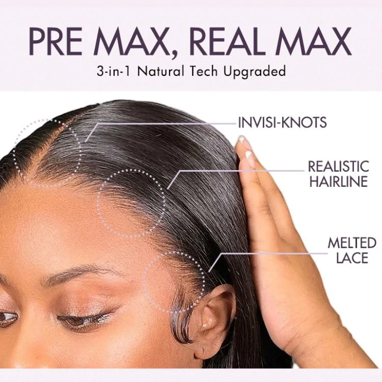 New Customers Only | PreMax Wigs - Honey Blonde Highlight / Natural Black / Ombre Blonde Bouncy Body Wave Glueless 13x4 Frontal Lace Human Hair Wig - Image 14