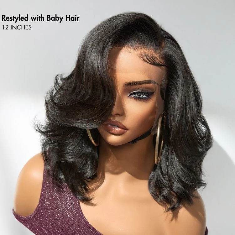 New Customers Only | PreMax Wigs - Honey Blonde Highlight / Natural Black / Ombre Blonde Bouncy Body Wave Glueless 13x4 Frontal Lace Human Hair Wig - Image 4