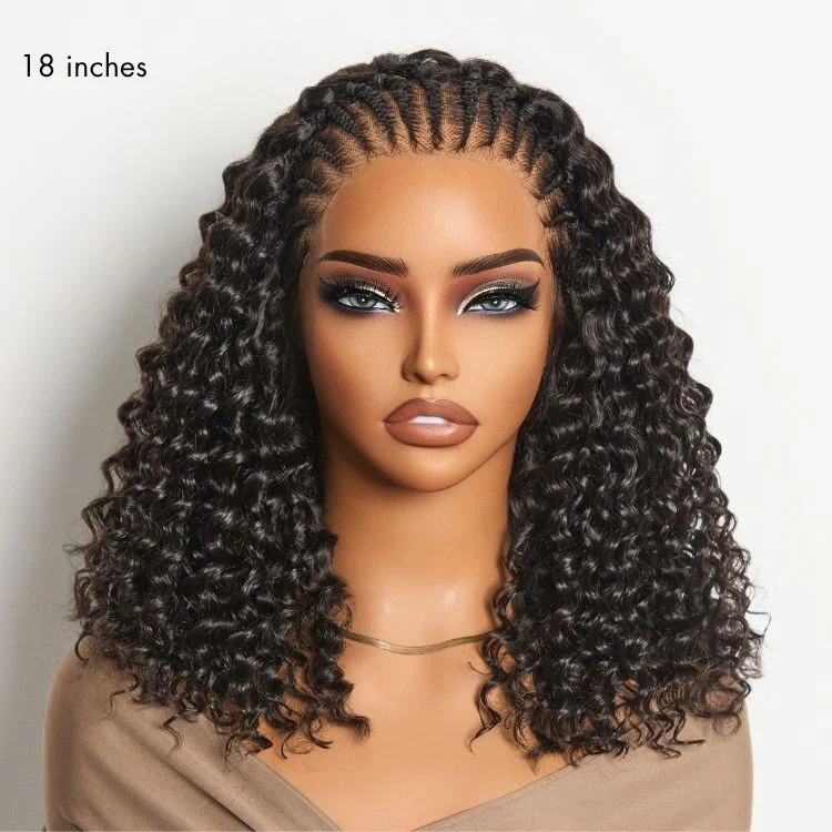 New Customers Only | Readitress™ Knotless Fulani Braids Deep Wave Glueless Ear-to-ear 13x4 Frontal HD Lace Wig Human Hair - Image 10