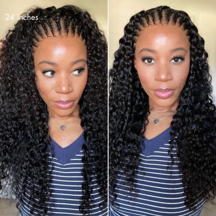 New Customers Only | Readitress™ Knotless Fulani Braids Deep Wave Glueless Ear-to-ear 13x4 Frontal HD Lace Wig Human Hair - Image 3