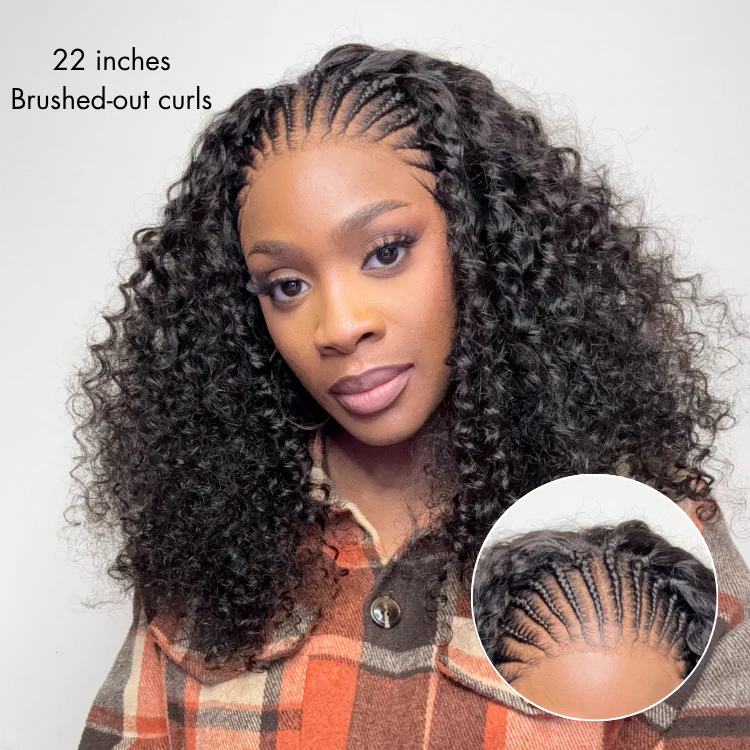 New Customers Only | Readitress™ Knotless Fulani Braids Deep Wave Glueless Ear-to-ear 13x4 Frontal HD Lace Wig Human Hair - Image 4
