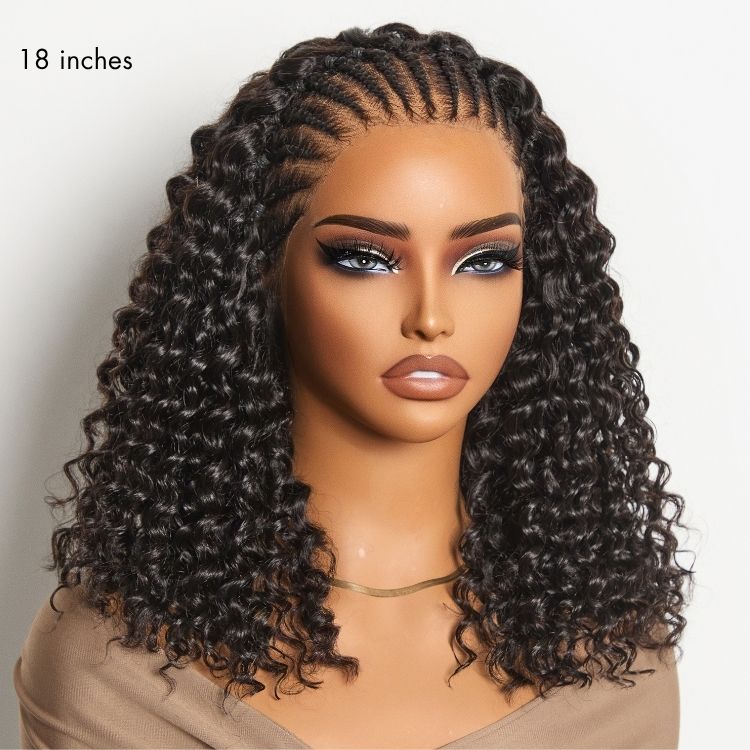 New Customers Only | Readitress™ Knotless Fulani Braids Deep Wave Glueless Ear-to-ear 13x4 Frontal HD Lace Wig Human Hair - Image 7