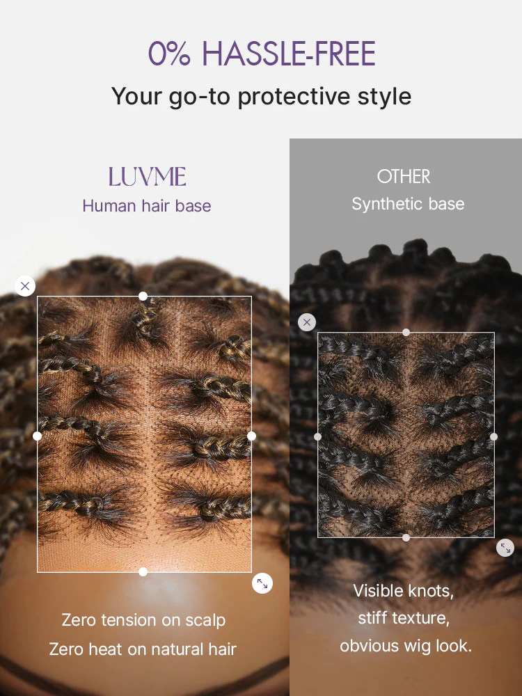 New Customers Only | OwnScalp™ Ombre Honey Blonde French Curl Knotless Boho Braids HD Full Lace Long Wig Flexi Fit Invisi Drawstring Cap - US Only - Image 6