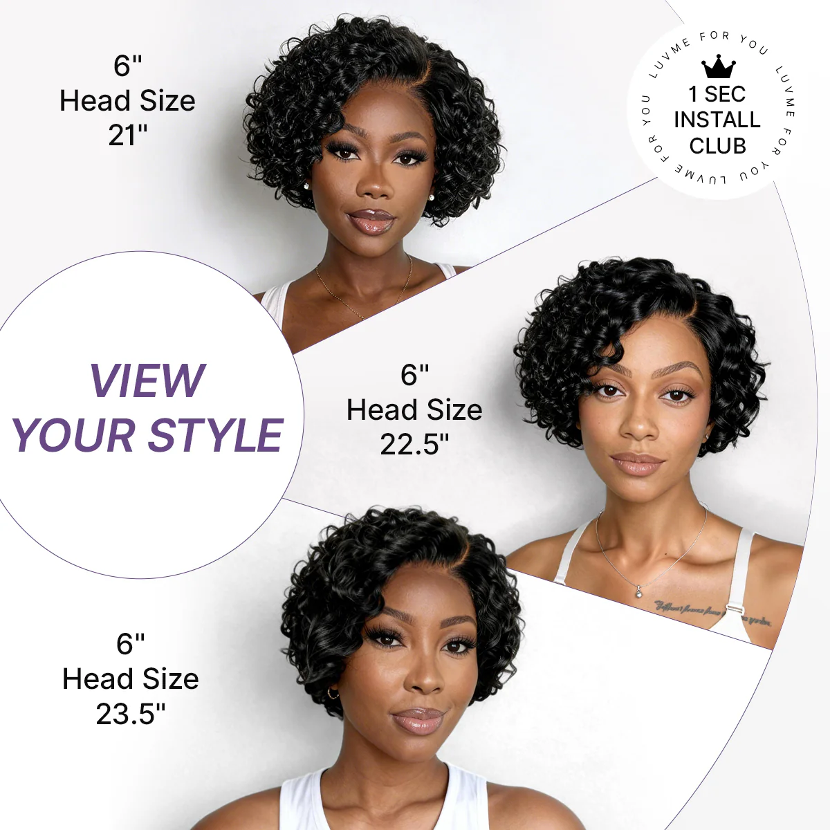 New Customers Only | Water Wave Pixie Cut Water Wave Glueless Minimalist HD Lace Short Curly Wig - Image 9