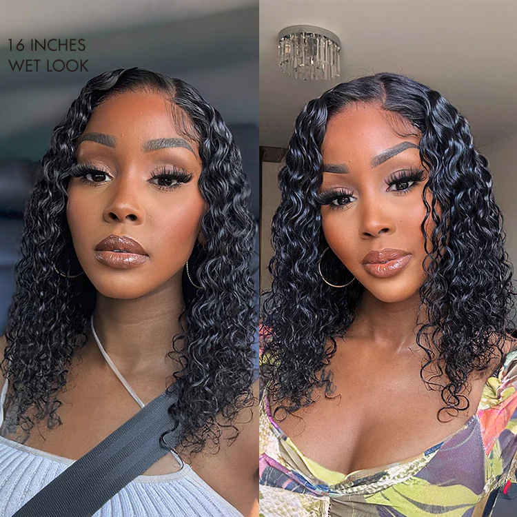 New Customers Only | Wet and Wavy 5x5 Closure Pre-Cut Lace Water Wave Wig Glueless Side Part Human Hair Wig - Image 10