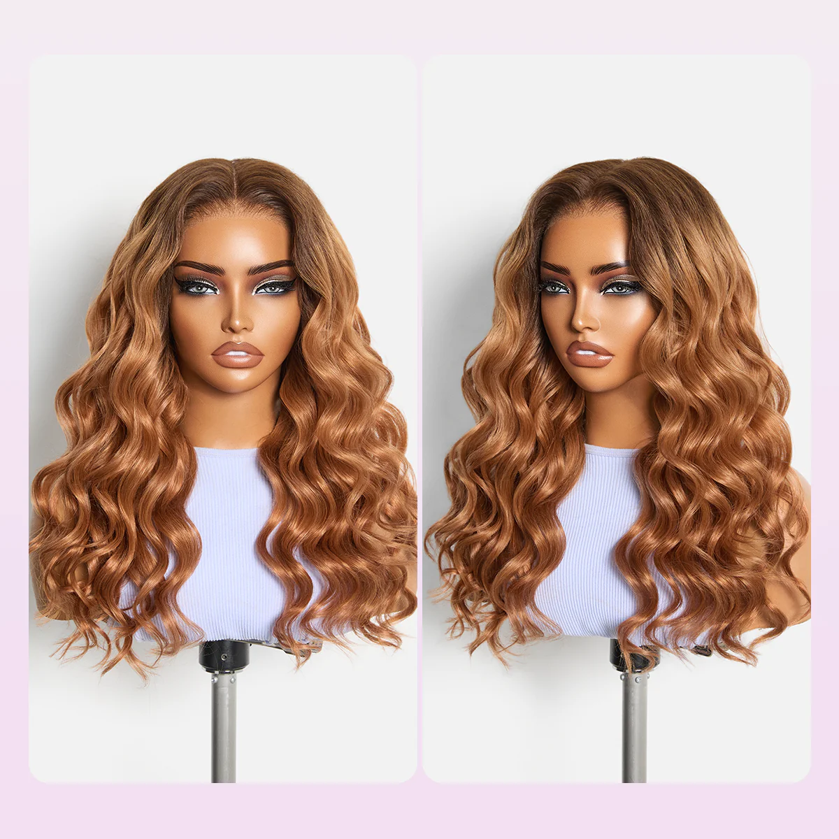 Ombre Ginger Loose Wave 180% Density Glueless 5x5 Closure HD Lace Wig Pre-Cut Lace Flexi-Fit Drawstring - Image 3