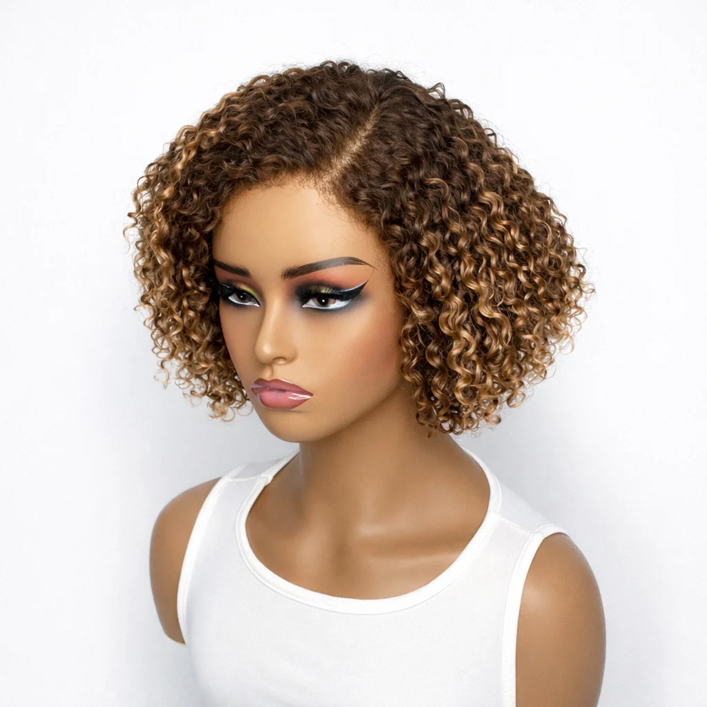 Outlet | Ash Blonde Kinky Curly Glueless Minimalist Lace Wig
