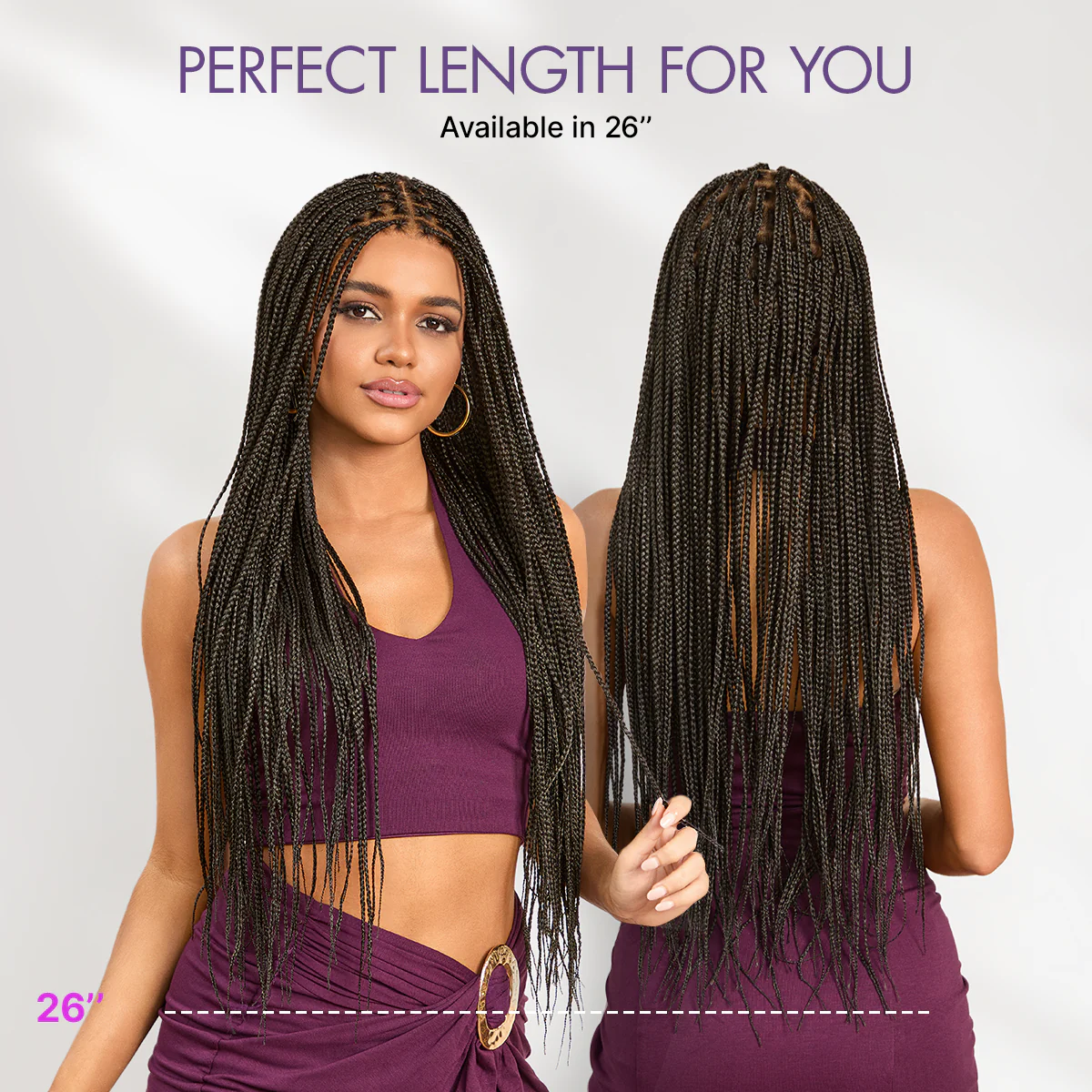 OwnScalp™ Lightweight Salon-Like Braids with a Real Scalp Look Full HD Lace Knotless Box Braided Wig Flexi-Fit Invisi Drawstring Cap - US Only - Image 10