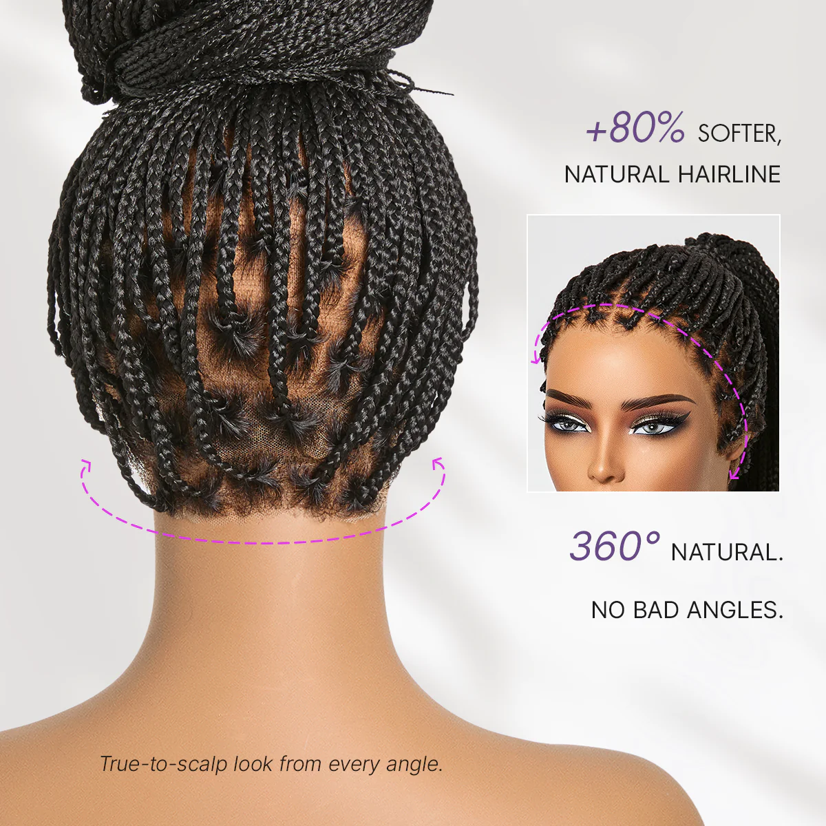 OwnScalp™ Lightweight Salon-Like Braids with a Real Scalp Look Full HD Lace Knotless Box Braided Wig Flexi-Fit Invisi Drawstring Cap - US Only - Image 8