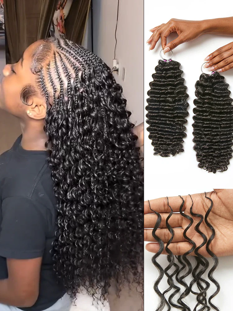 Readitress™ Pre-Separated Feather Crochet Human Hair for Miracle Knots Boho Braids | Deep Wave, Kinky Straight, and Burmese Curly Protective Style (Free Gifts Included) - US Only