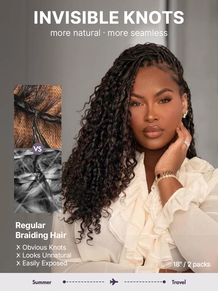 Readitress™ Pre-Separated Feather Crochet Human Hair for Miracle Knots Boho Braids | Deep Wave, Kinky Straight, and Burmese Curly Protective Style (Free Gifts Included) - US Only - Image 4