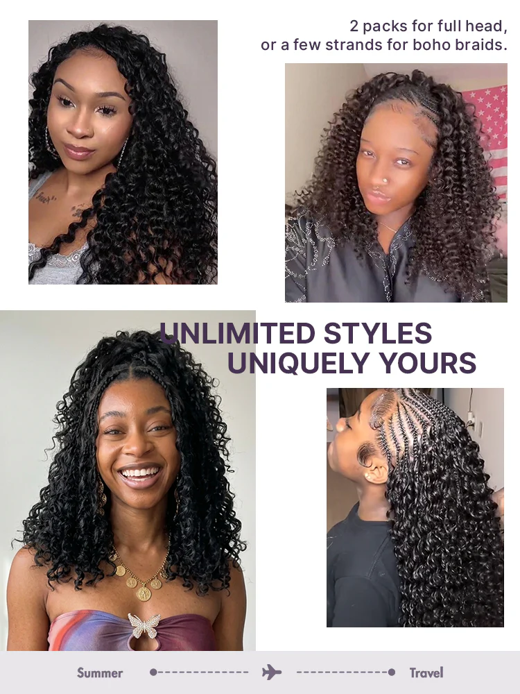 Readitress™ Pre-Separated Feather Crochet Human Hair for Miracle Knots Boho Braids | Deep Wave, Kinky Straight, and Burmese Curly Protective Style (Free Gifts Included) - US Only - Image 6