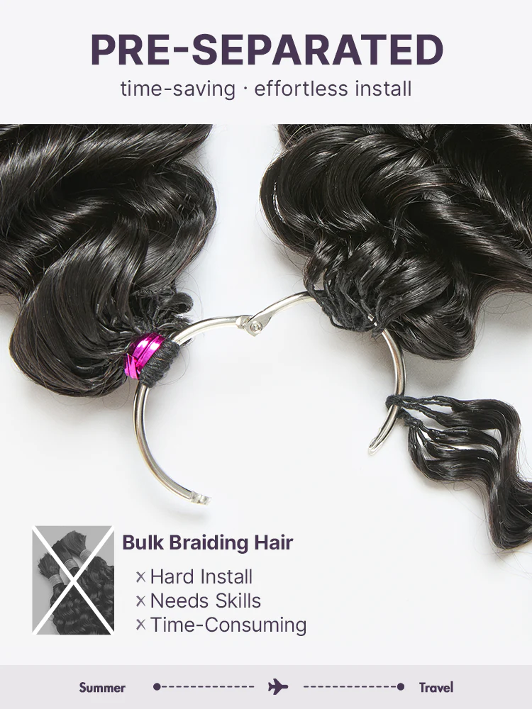 Readitress™ Pre-Separated Feather Crochet Human Hair for Miracle Knots Boho Braids | Deep Wave, Kinky Straight, and Burmese Curly Protective Style (Free Gifts Included) - US Only - Image 9