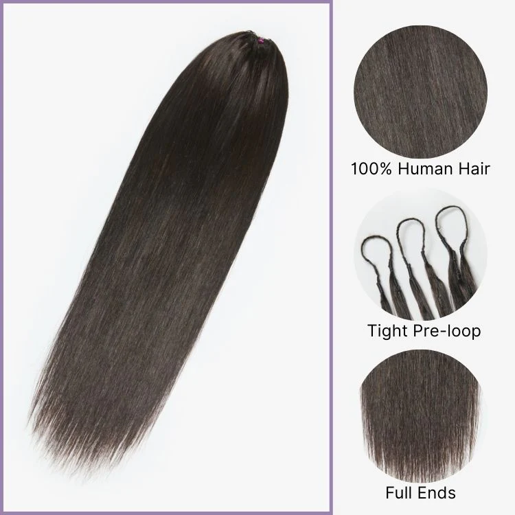 Readitress⢠Pre-Separated Feather Crochet Human Hair for Miracle Knots Boho Braids | Silky Straight Protective Style (Free Gifts Included) - US Only - Image 3