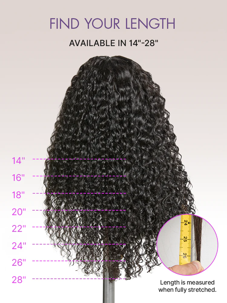 PreMax 180% Density Water Wave Glueless Flexi-Fit Drawstring 13x4 Frontal Lace Fluffy Curly Pre-Cut Lace Wig, 360-Like Design Allows Ponytail & Updo - Image 10
