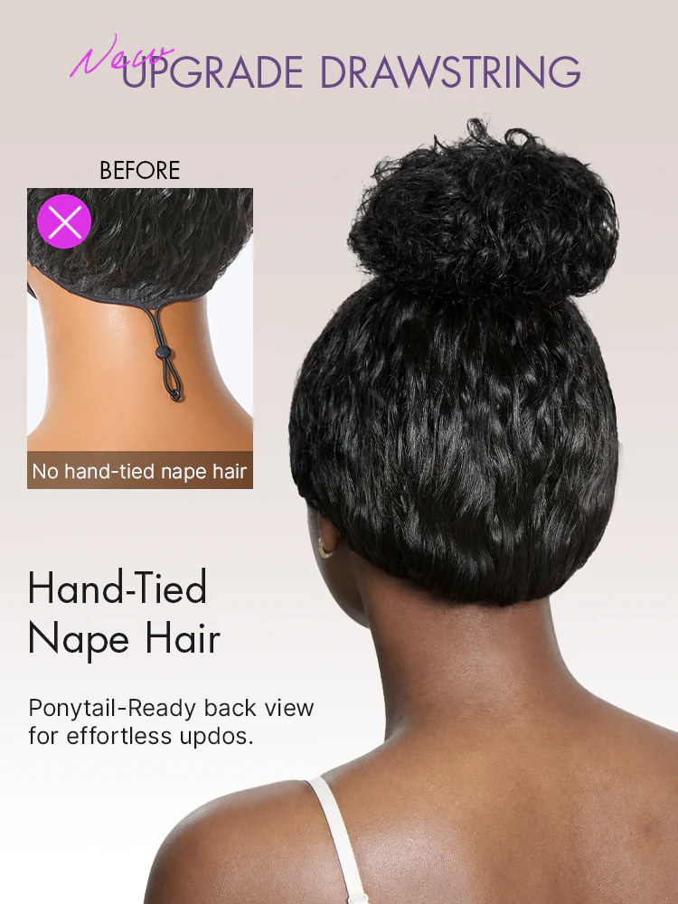 PreMax 180% Density Water Wave Glueless Flexi-Fit Drawstring 13x4 Frontal Lace Fluffy Curly Pre-Cut Lace Wig, 360-Like Design Allows Ponytail & Updo - Image 11