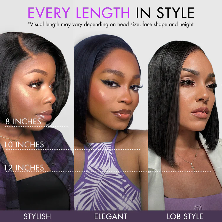PreMax Wigs - Nature Max Yaki / Silky Bob Ear-to-Ear Glueless 13x6 Frontal HD Lace Short Bob Wig - Image 12