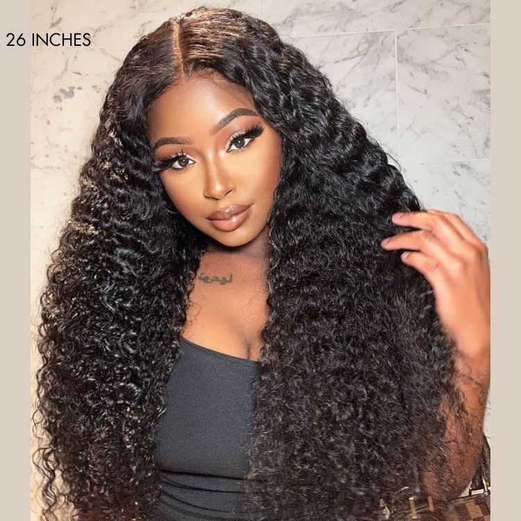 PreMax 250% Density Water Wave Glueless Flexi-Fit Drawstring 13x4 Frontal Lace Fluffy Curly High Density Wig Pre-Cut Lace - Image 2