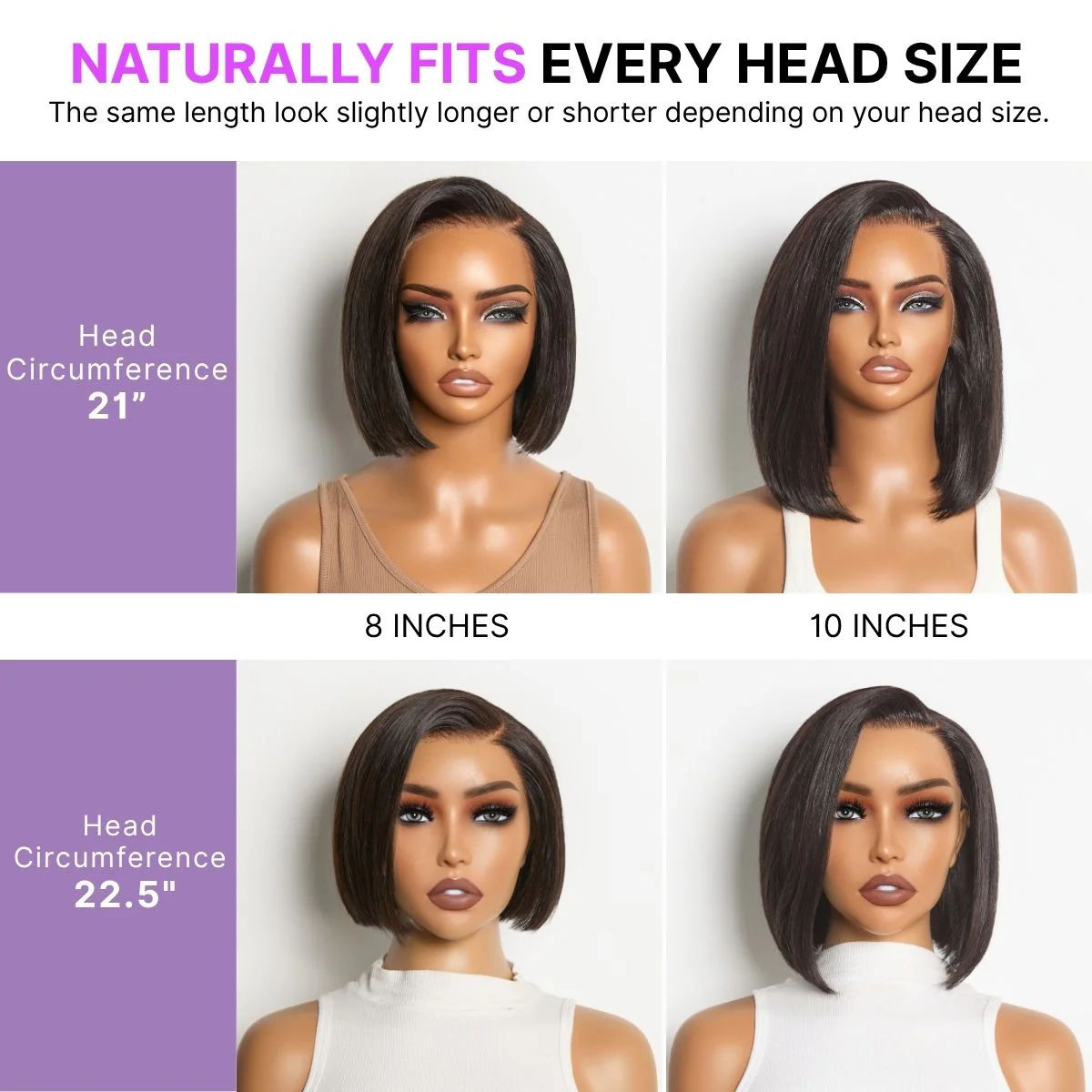 PreMax Wigs | Super Natural Hairline Silky Blunt Cut Bob Glueless 13x4 Frontal Lace Human Hair Short Wig Pre-Cut Lace - Image 5