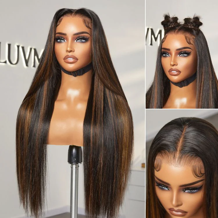 PreMax Wigs | Super Natural Hairline Silky Straight Glueless 13x4 Frontal Lace Wig Human Hair Pre-Cut Lace - Image 14