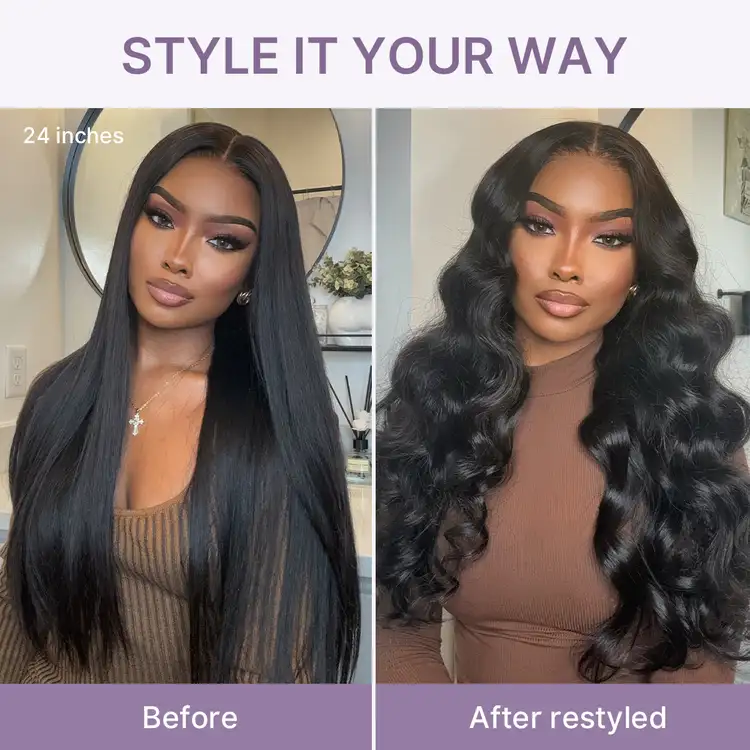 PreMax Wigs | Super Natural Hairline Silky Straight Glueless 13x4 Frontal Lace Wig Human Hair Pre-Cut Lace - Image 6