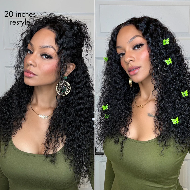 PreMax 180% / 250% Density Water Wave Glueless Flexi-Fit Drawstring 13x4 Frontal Lace Fluffy Curly Wig Pre-Cut Lace - Image 3