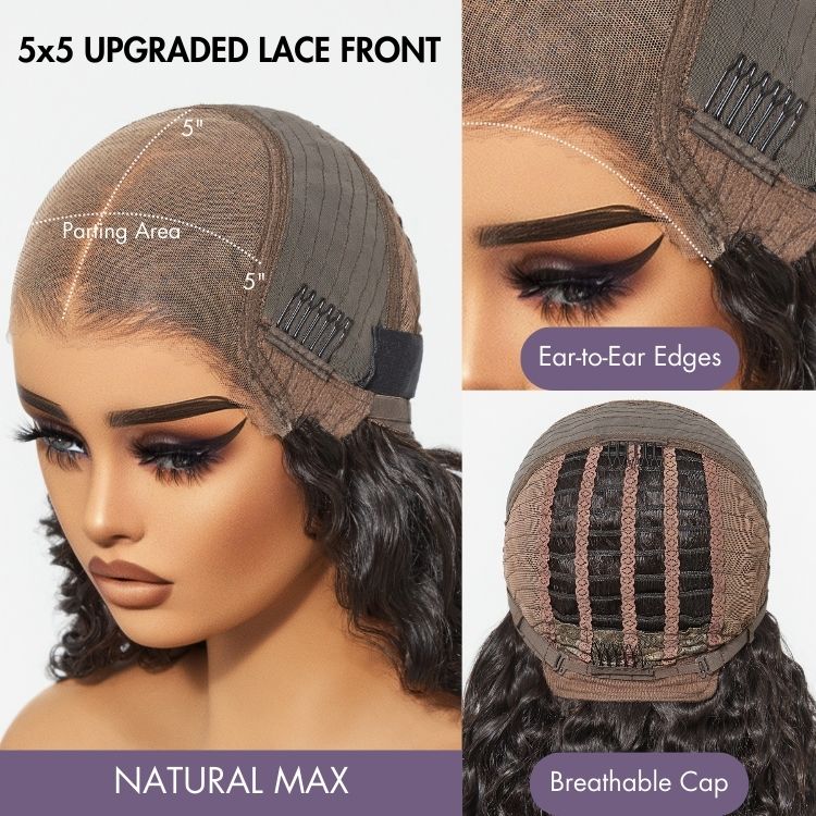 PreMax Wigs | Ear to Ear Super Natural Hairline Deep Wave Glueless 5x5 Upgraded Lace Front Long Curly Wig Pre-Cut Lace - Image 10