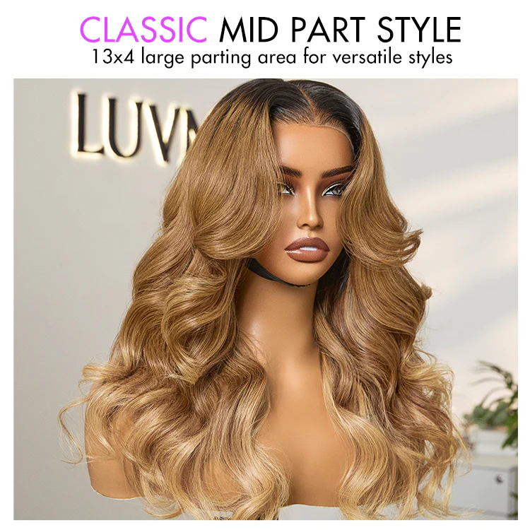 PreMax Wigs | Gorgeous Ombre Color Loose Wave Glueless 13x4 Frontal Lace Blonde Hair Wig Pre-cut Lace - Image 6
