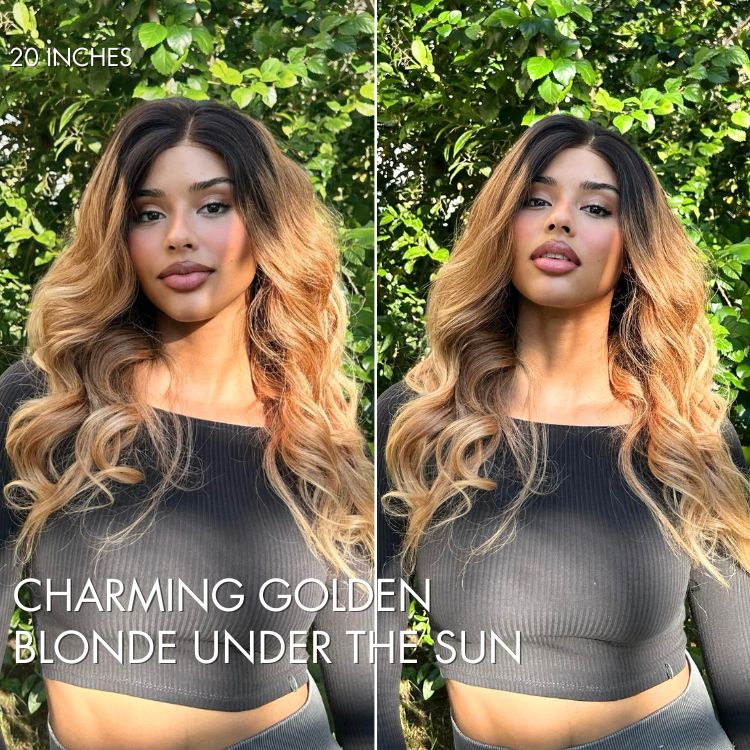 PreMax Wigs | Gorgeous Ombre Color Loose Wave Glueless 13x4 Frontal Lace Blonde Hair Wig Pre-cut Lace - Image 8