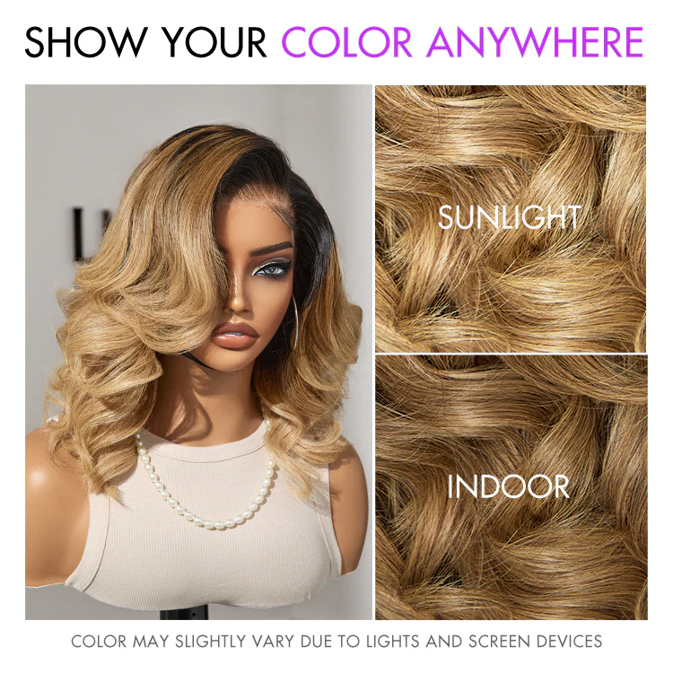 PreMax Wigs | Gorgeous Ombre Color Loose Wave Glueless 13x4 Frontal Lace Blonde Hair Wig Pre-cut Lace - Image 9