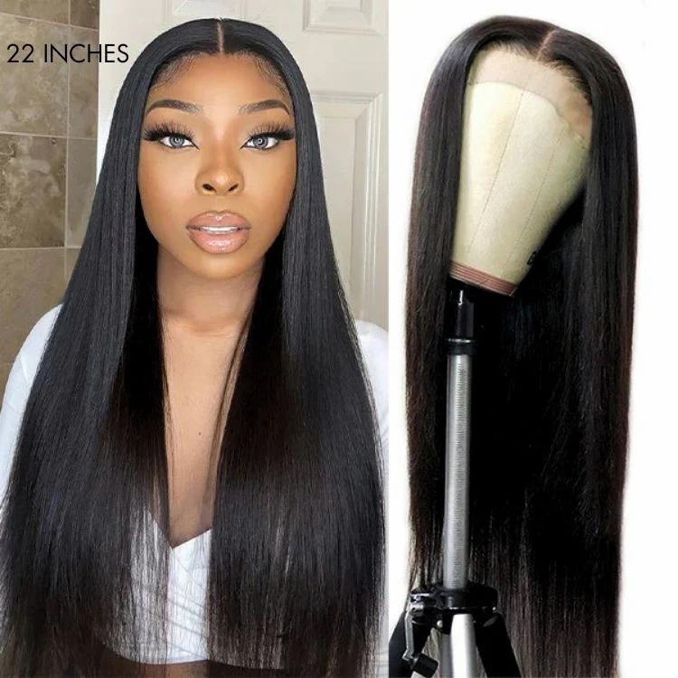 PreMax Wigs | Jet Black Middle Part Silky Straight Glueless 5x5 Closure Lace Wig Pre-Cut Lace - Image 6