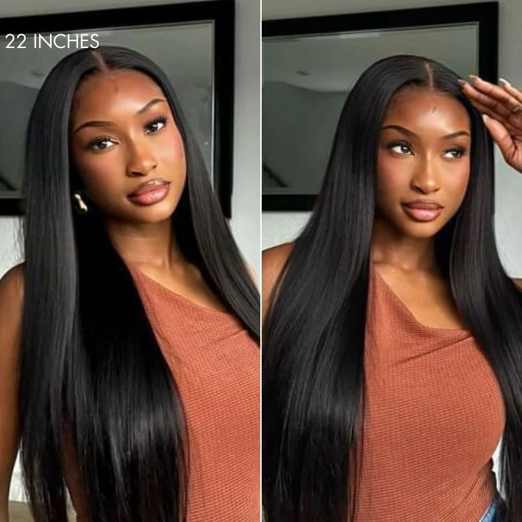 PreMax Wigs | Jet Black Middle Part Silky Straight Glueless 5x5 Closure Lace Wig Pre-Cut Lace - Image 7
