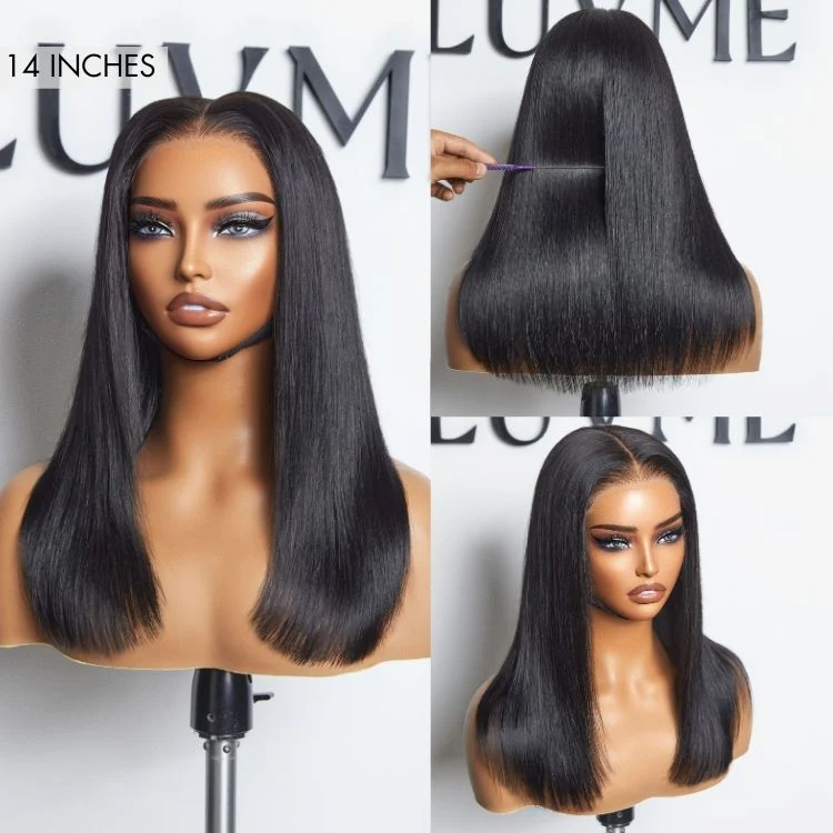 PreMax Wigs | Jet Black Middle Part Silky Straight Glueless 5x5 Closure Lace Wig Pre-Cut Lace - Image 8
