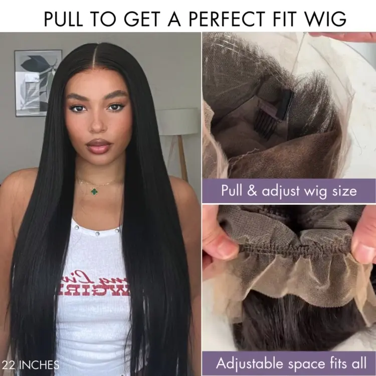 PreMax Wigs - Luxury Classic Silky Straight HD Full Lace Flexi-Fit Invisi Drawstring Cap Human Hair Wig - Image 2