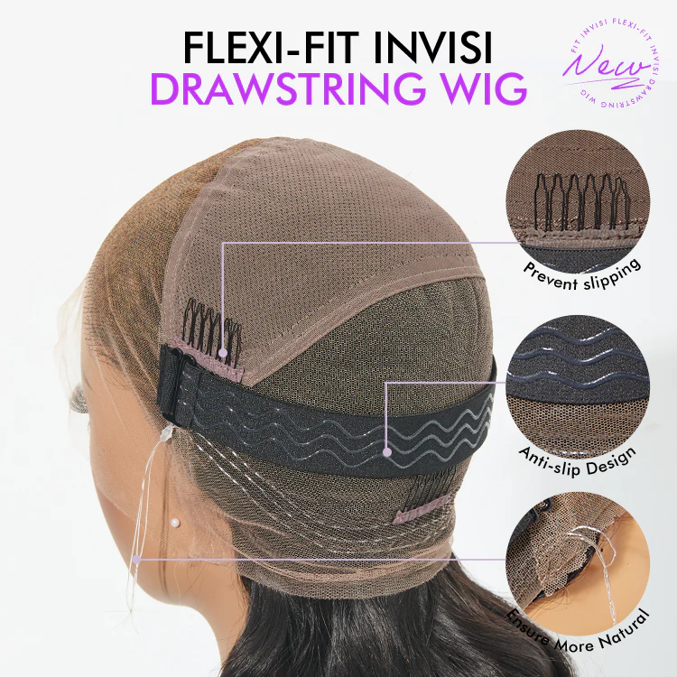PreMax Wigs - Luxury Classic Silky Straight HD Full Lace Flexi-Fit Invisi Drawstring Cap Human Hair Wig - Image 4