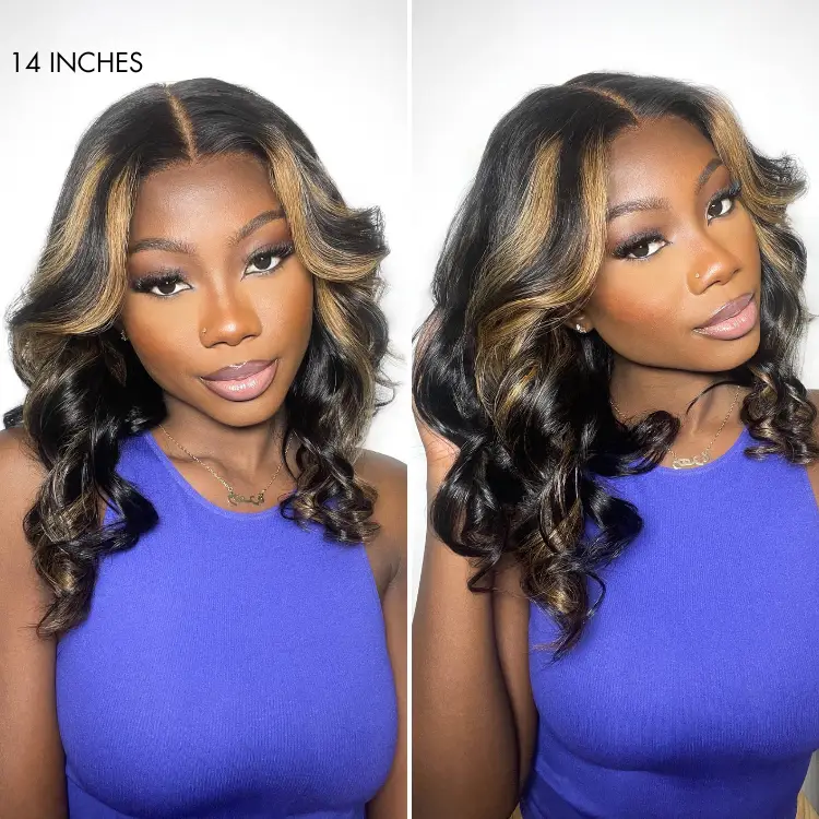 PreMax Blonde Mix Black Loose Wave Glueless 5x5 HD Lace Closure Wig Large & Small Cap - Image 2