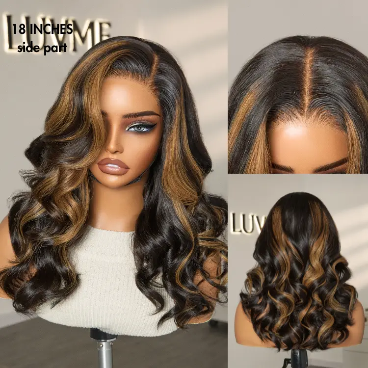 PreMax Blonde Mix Black Loose Wave Glueless 5x5 HD Lace Closure Wig Large & Small Cap - Image 3
