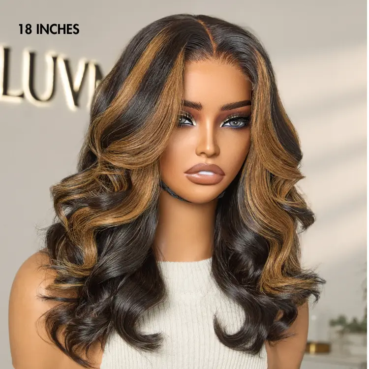 PreMax Blonde Mix Black Loose Wave Glueless 5x5 HD Lace Closure Wig Large & Small Cap - Image 6