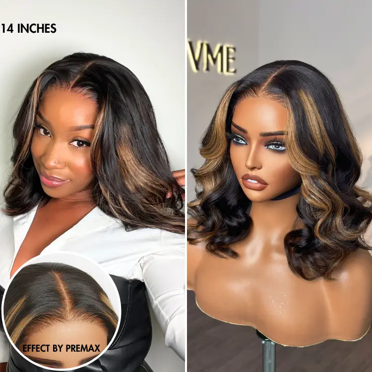PreMax Blonde Mix Black Loose Wave Glueless 5x5 HD Lace Closure Wig Large & Small Cap - Image 7