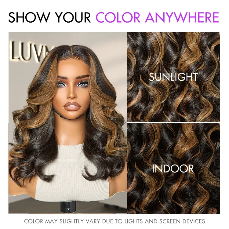 PreMax Blonde Mix Black Loose Wave Glueless 5x5 HD Lace Closure Wig Large & Small Cap - Image 8