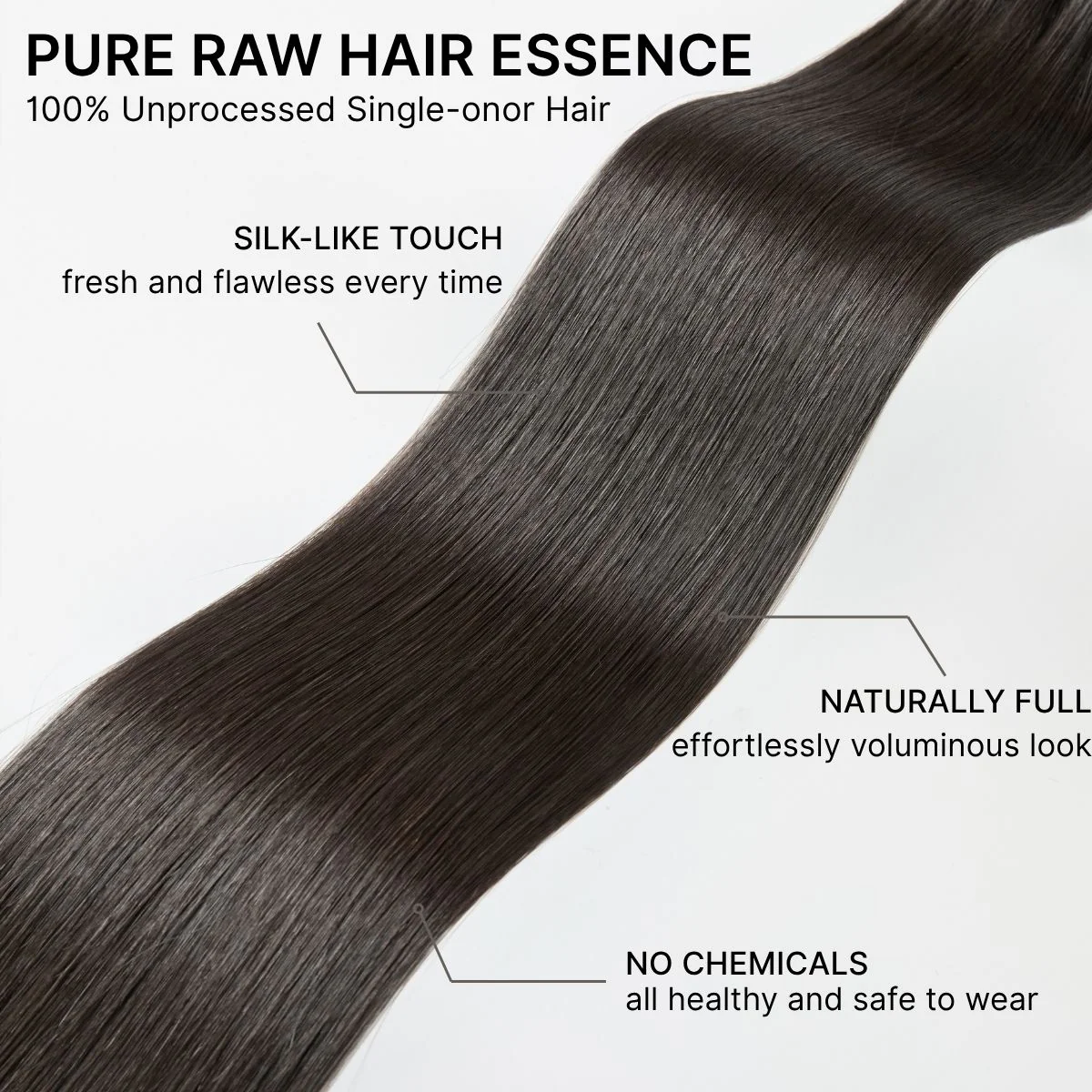 RawMagic Luxe Bundles -  Silky Straight 100% Virgin Human Hair Bundles - Image 3