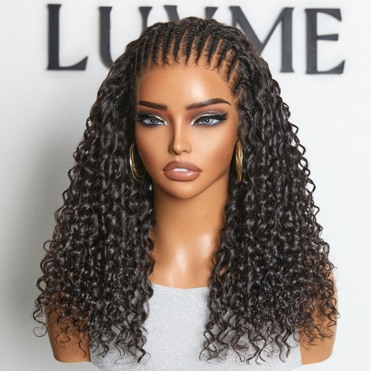 Readitress™ | PreMax Wigs Knotless Fulani Braids Deep Wave Glueless Ear-to-ear 13x6 Frontal HD Lace Wig Human Hair Flexi-Fit Drawstring Cap - Image 6