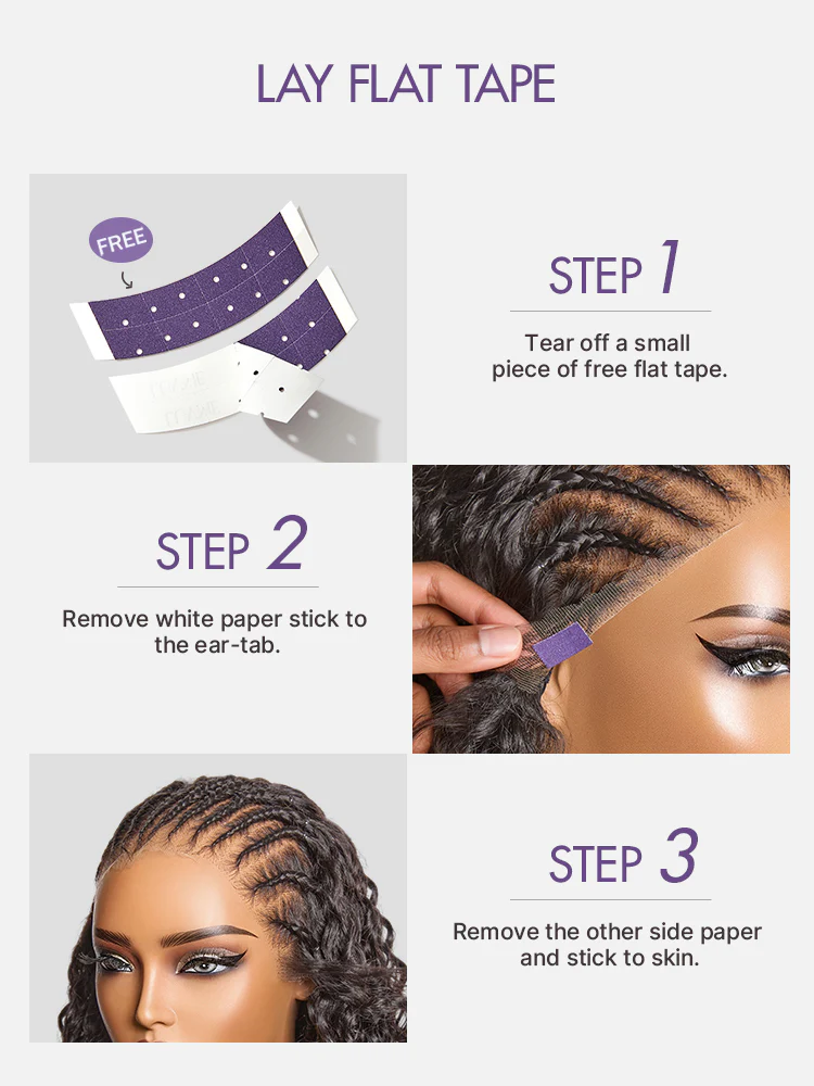 Readitress™ Knotless Fulani Braids Deep Wave Glueless Ear-to-ear 13x4 Frontal HD Lace Wig Human Hair - Image 8