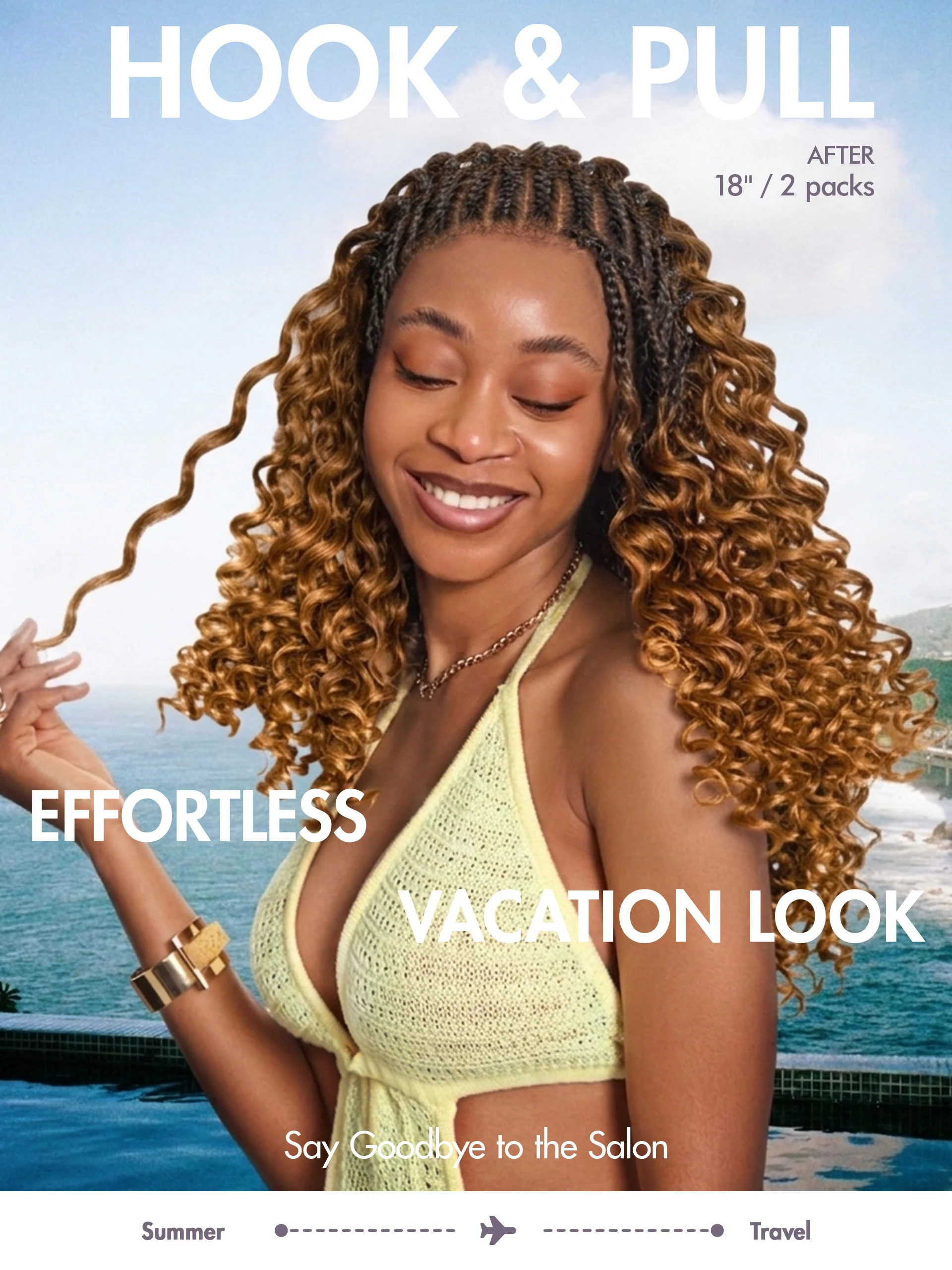 Readitress⢠Pre-Separated Feather Crochet Human Hair for Miracle Knots Boho Braids | Ombre Brown Deep Wave Protective Style (Free Gifts Included) - Image 4