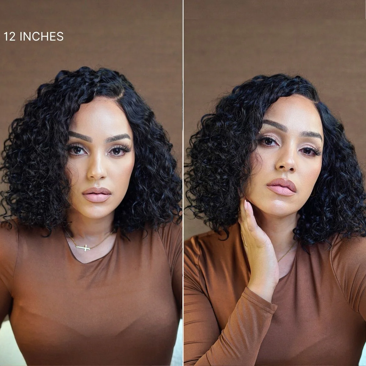 Ready to Go Blonde Highlight / Natural Black / Ombre Brown Water Wave Short Curly Bob Wig Glueless Minimalist HD Lace Wig Pre-Cut Lace - Image 12