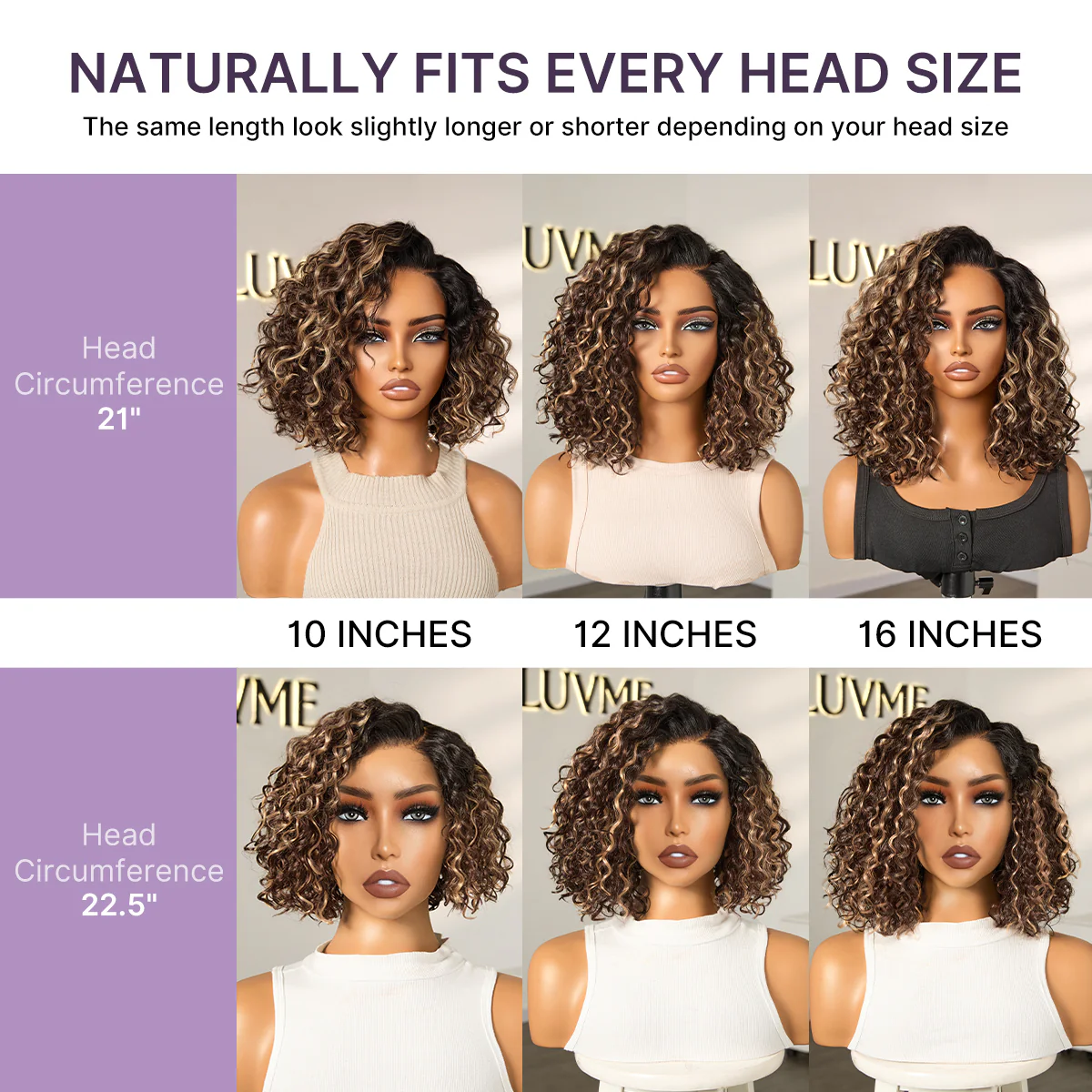 Ready to Go Blonde Highlight / Natural Black / Ombre Brown Water Wave Short Curly Bob Wig Glueless Minimalist HD Lace Wig Pre-Cut Lace - Image 16
