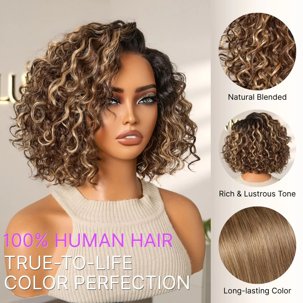 Ready to Go Water Wave Short Curly Bob Wig Glueless Minimalist HD Lace Wig Pre-Cut Lace - Image 9