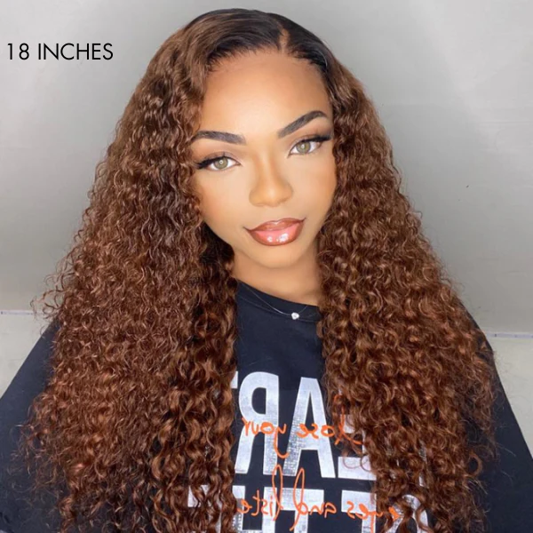 Reddish Brown Ombre Water Wave Glueless 5×5 Closure Lace Wig Pre-bleached - US Only - Image 3