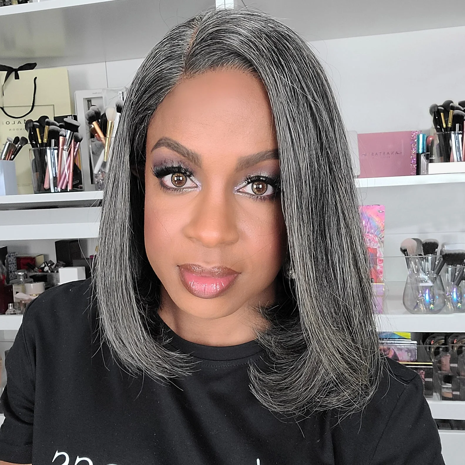 Salt & Pepper Color 4x4 closure Bob Wig - US Only - Image 2
